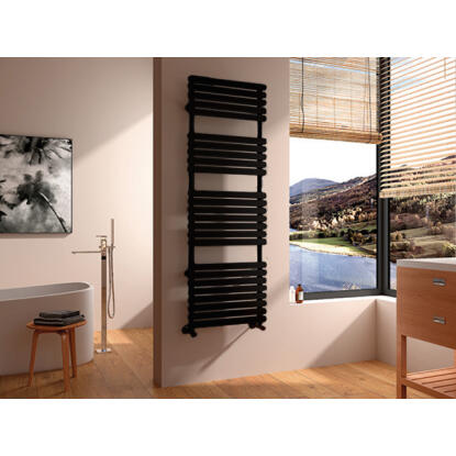 AREZZO design FLAT BLACK 1500x500 törölközőszárítós radiátor AR-FB15050