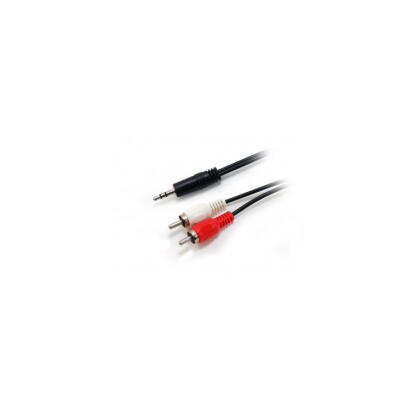 Audio kábel, 3,5 mm jack-2xRCA, 2,5 m, EQUIP