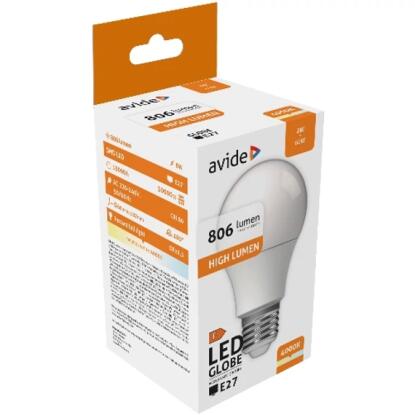 Avide LED izzó 8W E27 806lumen 4000k