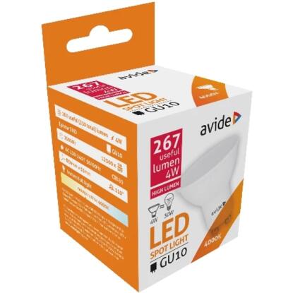 Avide LED spot Alu+plastic 4W GU10 4000K