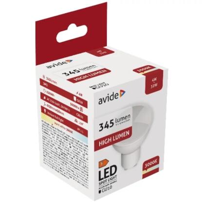 Avide LED spot izzó 4W GU10 WW 3000K