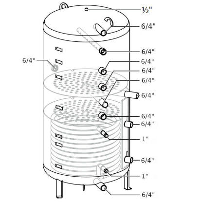 Bosch BHS 750-6 ERZ C puffertároló beépített szolár csőkígyóval 750 liter (7735501107)