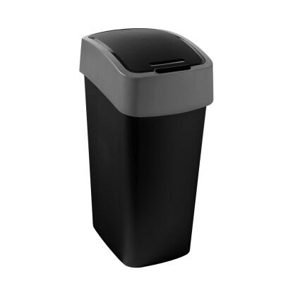 Curver "Pacific Flip Bin" billenő fedeles szemetes 45 l - Fekete/ezüst