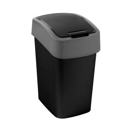 Curver "Pacific Flip Bin" billenő fedeles szemetes 9 l - Fekete/ezüst