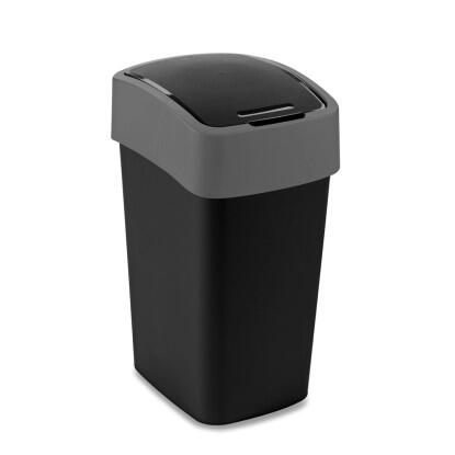 Curver "Pacific Flip Bin" billenő fedeles szemetes 9 l - Fekete/ezüst