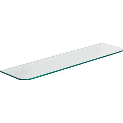 Duraline üvegpolc, áttetsző, lekerekített sarkokkal, 0,6 cm x 60 cm x 15 cm