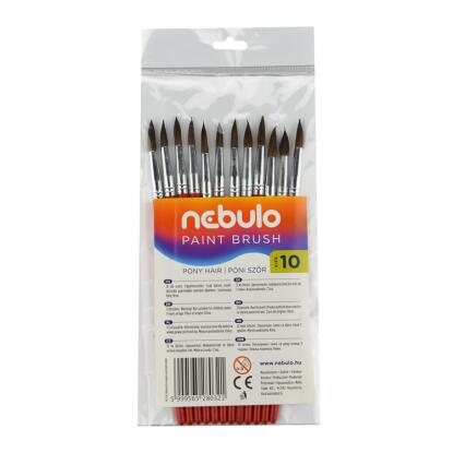 Ecset, no. 10, kerek, festett nyelű, NEBULO