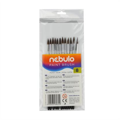 Ecset, no. 8, kerek, festett nyelű, NEBULO, 12db/cs