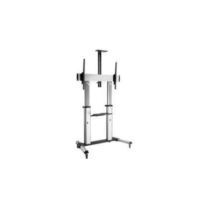 Equip TV/Monitor állvány - 650605 (60"-100" álló, dönthető, állítható magasság, gurulós, Max.:100kg, fekete/ezüst)