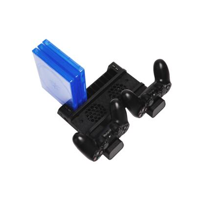 FroggieX Cooling Charging Stand & Storage PS4 fekete konzol hűtő + töltőállomás + lemez tartó