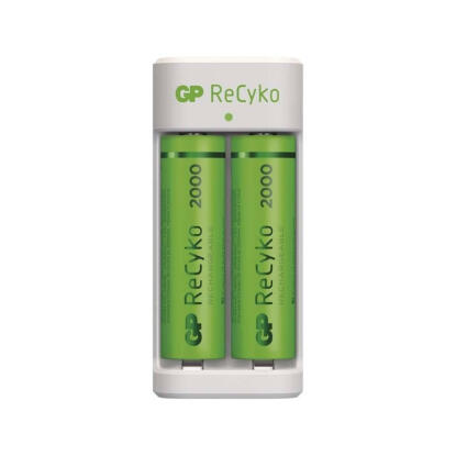 GP Eco E211 Akkutöltő + 2×AA GP ReCyko 2000