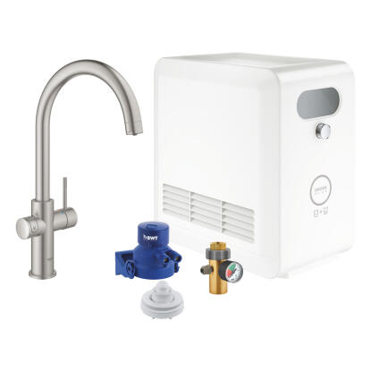 Grohe Blue Professional C-kifolyós kezdőkészlet, szín: SuperSteel (31323DC2)