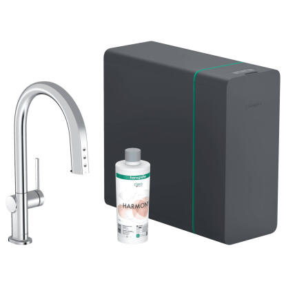 Hansgrohe Aqittura M91 Sodasystem konyhai csaptelep 210, kihúzható kifolyó, 1jet, sBox (76836000)