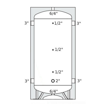 Heizer ACR-8-CH puffertároló folyadékhűtőhöz, szigetelés, (-10°C +90°C), hőcserélő nélkül, 800 l (ACRCH8)