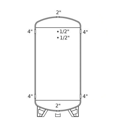 Heizer ARV-50 puffertároló álló, szigetelés, tűzihorganyzott (-10°C +60°C), hőcserélő nélkül, 5000l (ARV-50)