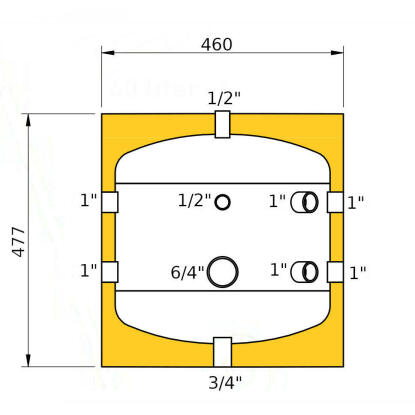 Heizer PUST-40 puffertároló fali, hőcserélő nélkül, fix szigetelés, 40 l (W-S00009)