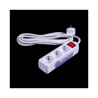 IRIS Electric IEPS-3W-3M-K Hosszabbító elosztó 3 aljzattal, kapcsolóval, 3m fehér