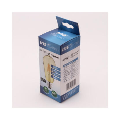 Iris Lighting Filament Bulb Longtip E27 ST64 6W/2700K/540lm aranyszínű LED fényforrás