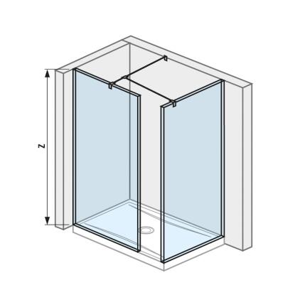 JIKA Cubito pure Üvegfal walk-in zuhanyzókhoz, 80/80 cm, sarok változat, 140*80 cm zuhanytálcákhoz