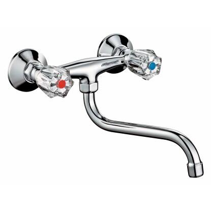 Kétkaros konyhai csaptelep Ledro krómozott falra szerelhető