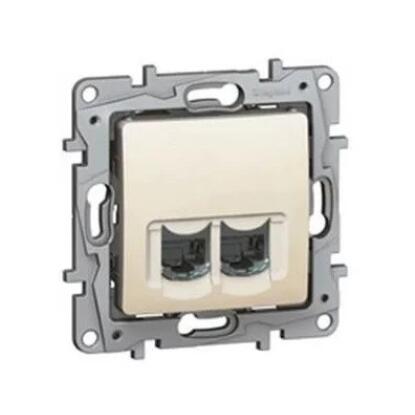 Legrand Niloé 2xRJ45 Cat6 UTP informatikai csatlakozóaljzat, bézs