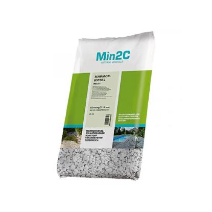 MIN2C - márvány díszkavics (fehér, 7-15mm, 25kg)