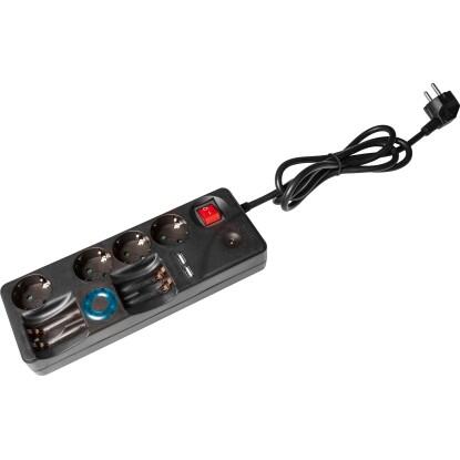 OBI 4-es multifunkciós hálózati elosztó fekete