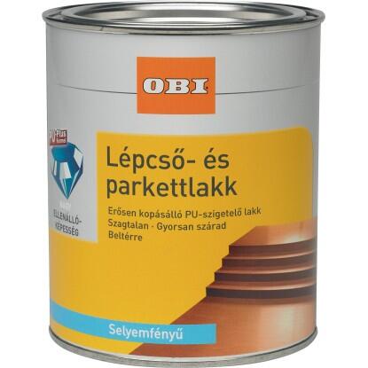 OBI lépcső- és parkettalakk, vízzel higítható átlátszó, selyemmatt, 375 ml