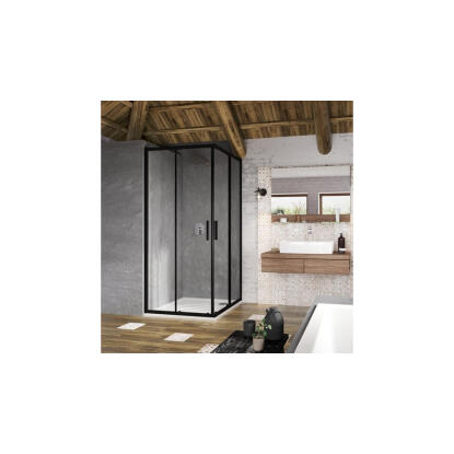 Ravak Blix Slim BLSRV2 zuhanykabin - 90 - (fekete + transparent üveg)