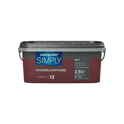 SWINGCOLOR SIMPLY - beltéri falfesték - sötét bordó (Nr. 13) 1L