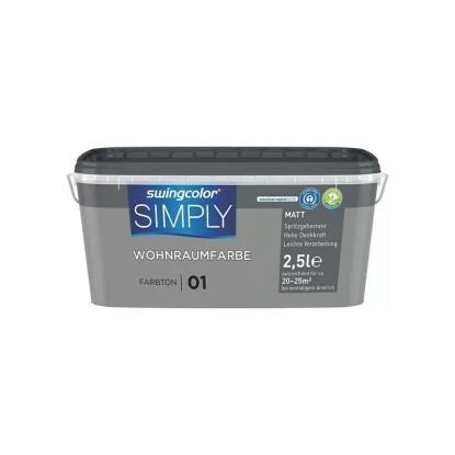 SWINGCOLOR SIMPLY - beltéri falfesték - sötétszürke (Nr. 1) 1L