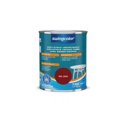 SWINGCOLOR - színes zománcfesték (akril) - tűzvörös (selyemfényű) 0,375L