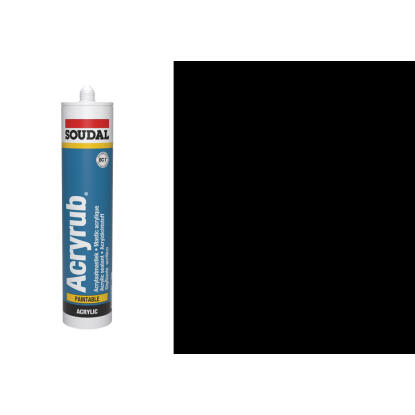 Soudal Acryrub fekete 310ml - Festhető tömítő