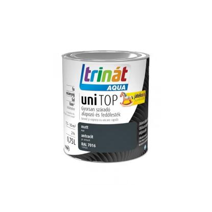 TRINÁT AQUA UNITOP - alapozó és fedőfesték - antracit (magasfényű) 0,75L