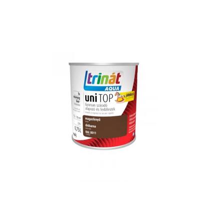 TRINÁT AQUA UNITOP - alapozó és fedőfesték - csokoládébarna (selyemfényű) 0,75L