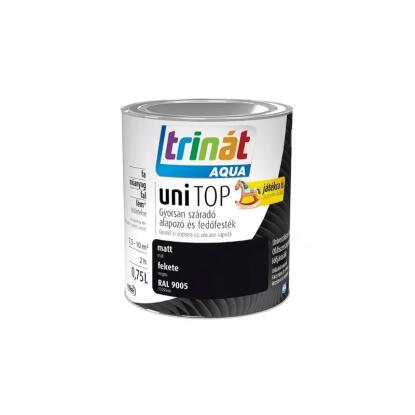 TRINÁT AQUA UNITOP - alapozó és fedőfesték - fekete (magasfényű) 0,75L