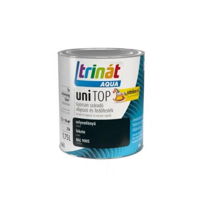 TRINÁT AQUA UNITOP - alapozó és fedőfesték - fekete (matt) 0,75L