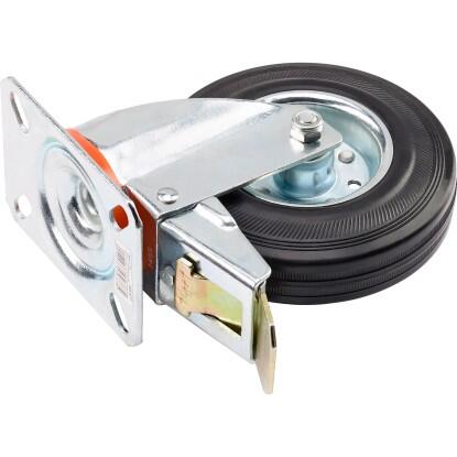 # Tömör gumi önbeálló görgő, 125 mm, teljes rögzítéssel