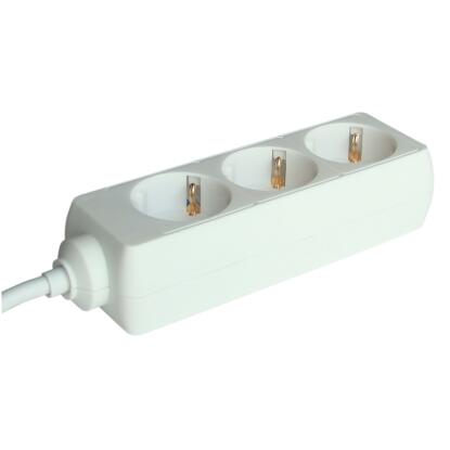 Tracon Hordozható elosztósáv, normál, fehér 3680W, 3x1,0mm2