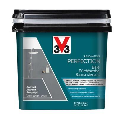V33 Felújító Fürdőszobabútor és csempefesték antracit 0,75l