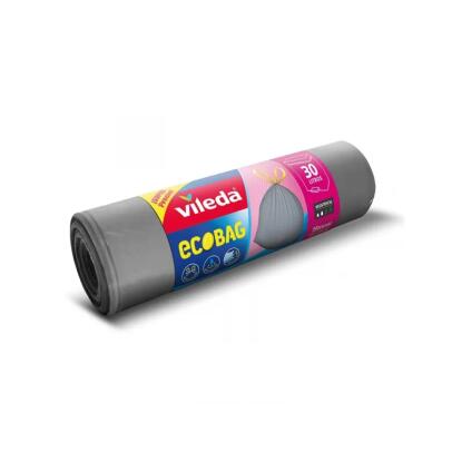 VILEDA - zárószalagos szemeteszsák (30L, szürke, 15db)