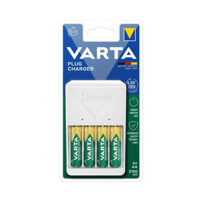 Varta 57657101451 Plug töltő + 4db AA 2100 mAh akkumulátor