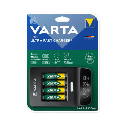 Varta 57685101441 LCD Ultra Fast Charger/4db AA 2100mAh akku/akku töltő