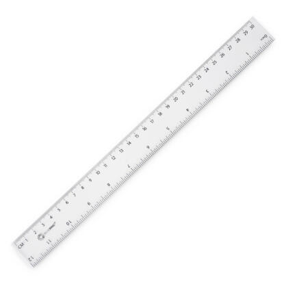 Vonalzó 30cm, kemény műanyag Bluering®