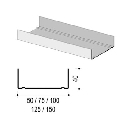 Knauf UW Profil 100 mm x 40 mm  4 m