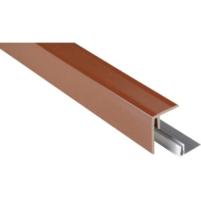 Kovalex WPC oldalzáró profil alumín. rögzítéssel barna 4,8 cm x 6,4 cm x 250 cm