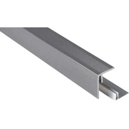 Kovalex WPC oldalzáró profil alumín. rögzítéssel szürke 4,8 cm x 6,4 cm x 250 cm