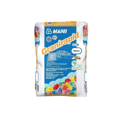 Mapei Granirapid gyorskötő ragasztóhabarcs C2F S1, A komponens fehér 22,5 kg