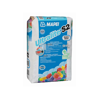 Mapei Ultralite S2 Flex kerámiaburkolat-ragasztó C2E S2 fehér 15 kg