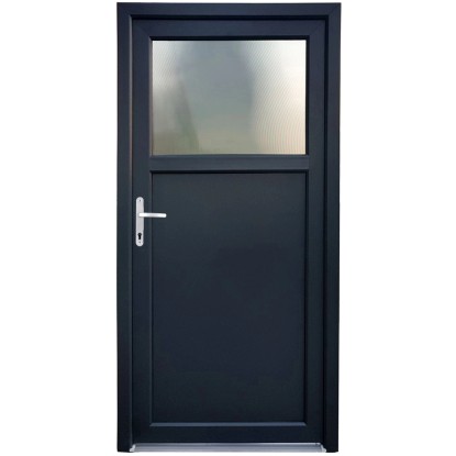 Mellékbejárati ajtó K 504 műanyag 98 cm x 198 cm balos fehér/antracit
